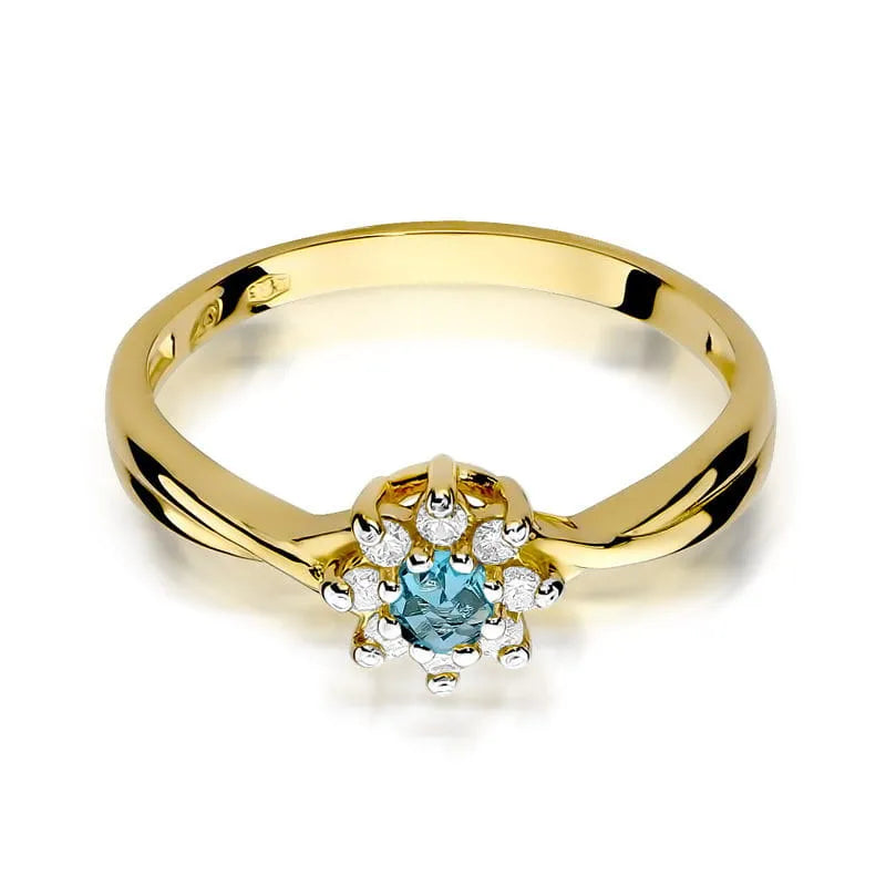 Gold Ring with 0.15ct Topaz and Diamonds
