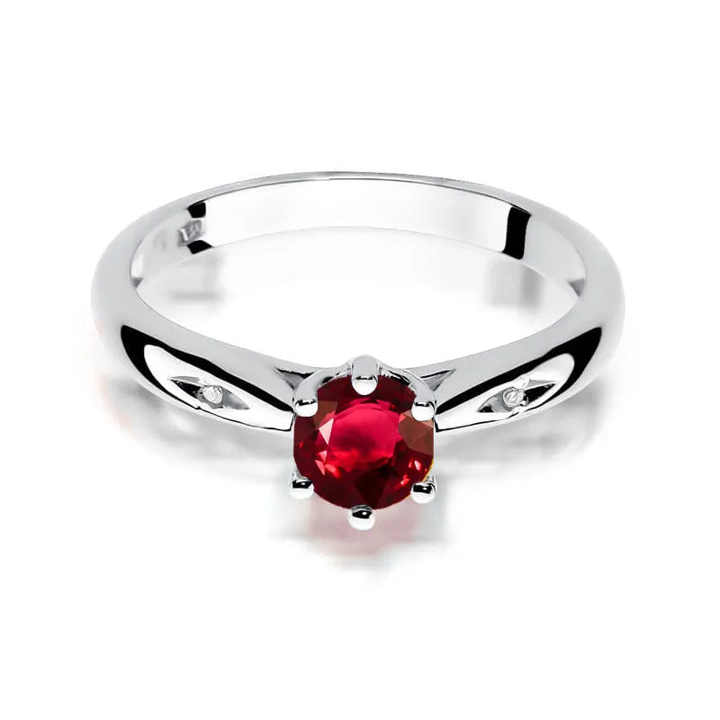 Gold Ring with 0.60ct Ruby and Diamonds