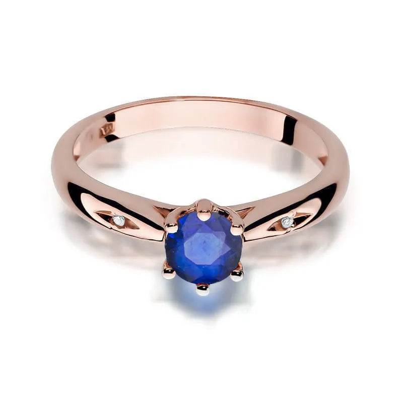 Gold Ring with 0.50ct Sapphire and Diamonds