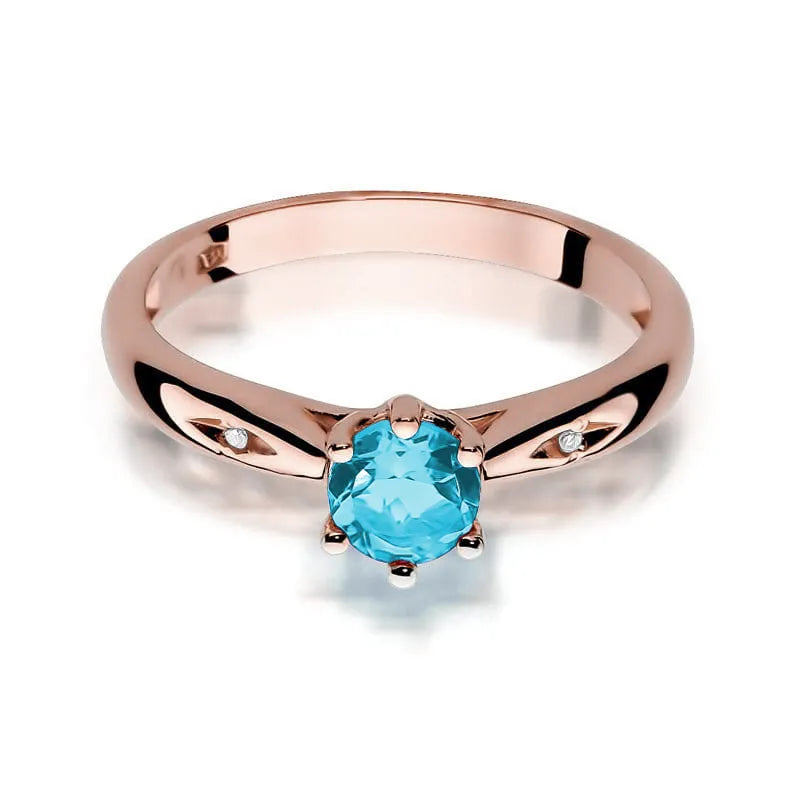 Gold Ring with 0.50ct Topaz and Diamonds