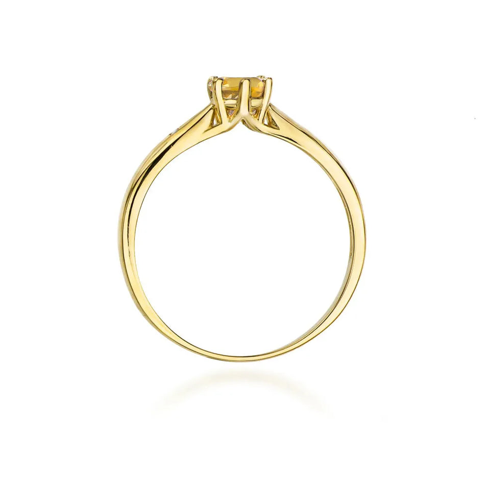 Gold Ring with 0.50ct Citrin and Diamonds