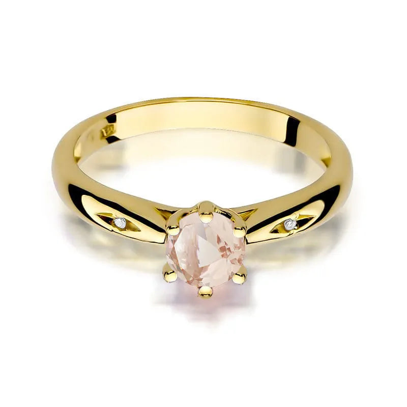 Gold Ring with 0.40ct Morganite and 0.01ct Diamonds