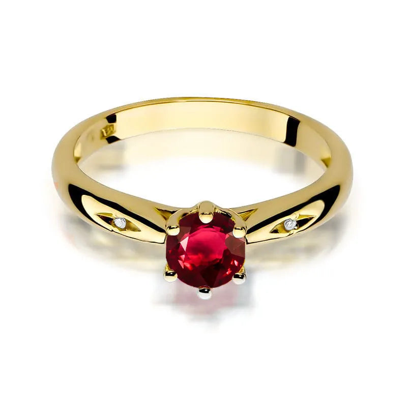 Gold Ring with 0.60ct Ruby and Diamonds