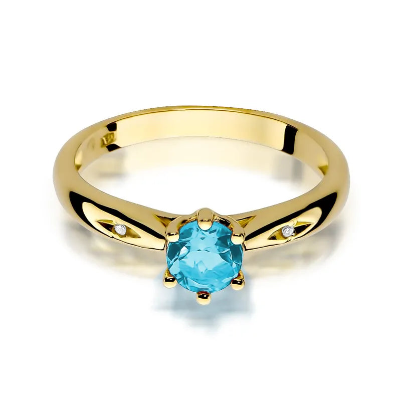 Gold Ring with 0.50ct Topaz and Diamonds