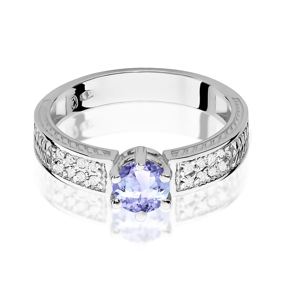 Gold Ring with 0.50ct Tansanit and Diamonds