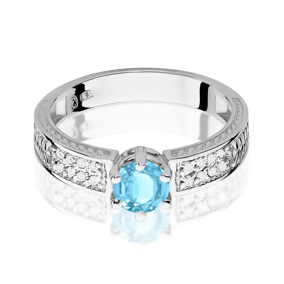 Gold Ring with 0.50ct Topaz and Diamonds