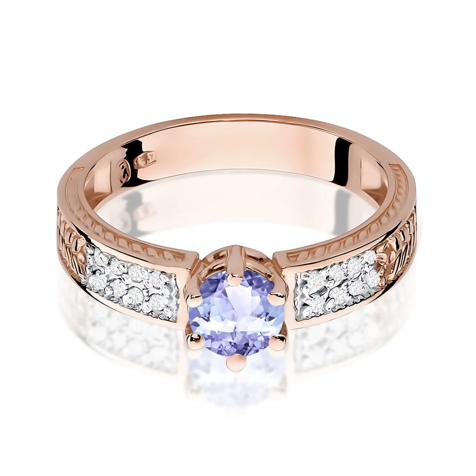 Gold Ring with 0.50ct Tansanit and Diamonds