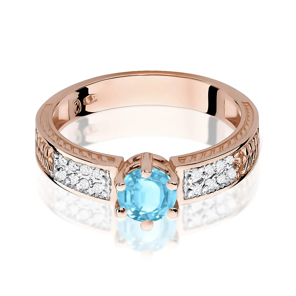 Gold Ring with 0.50ct Topaz and Diamonds
