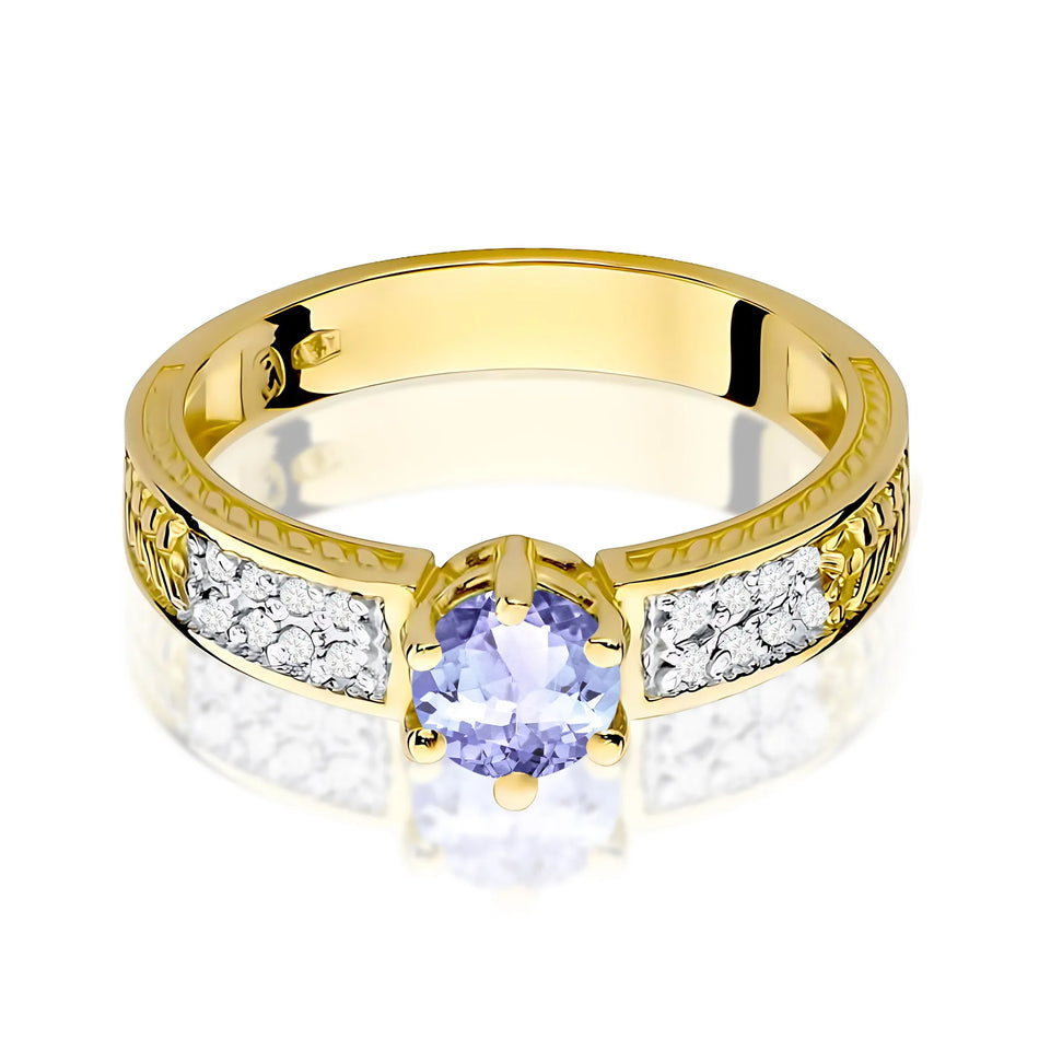 Gold Ring with 0.50ct Tansanit and Diamonds