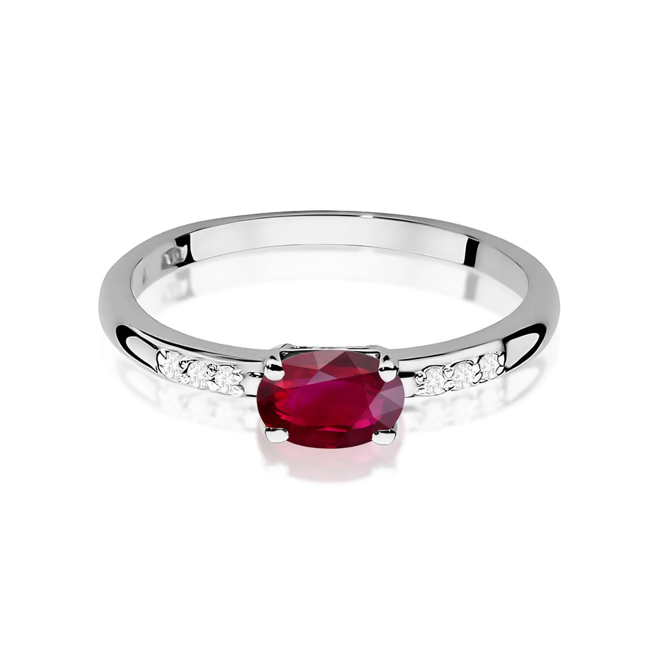 Zlatý prsteň s 0,60 ct rubínom a 0,03 ct diamantmi