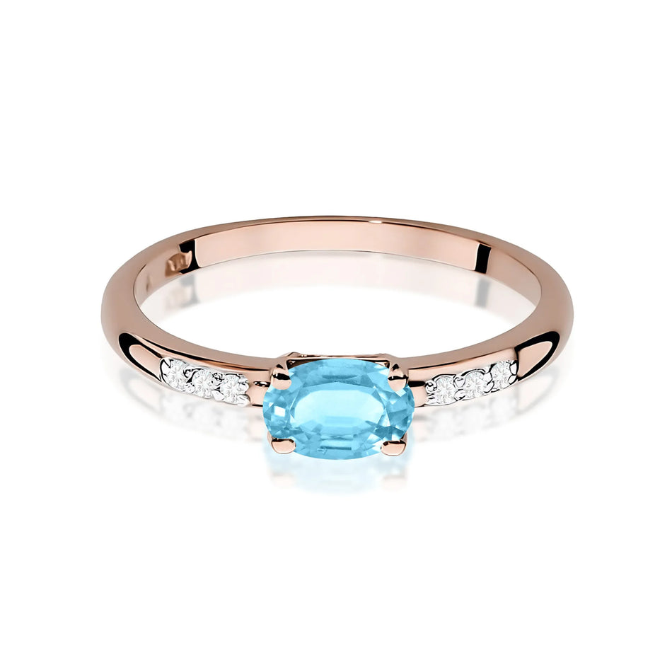 Gold Ring with 0.50ct Topaz and 0.03ct Diamonds