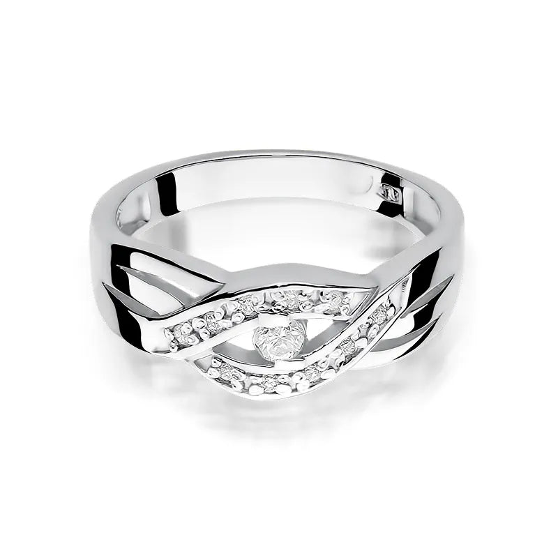 Zlatý prsteň s diamantmi 0,05 ct a 0,05 ct