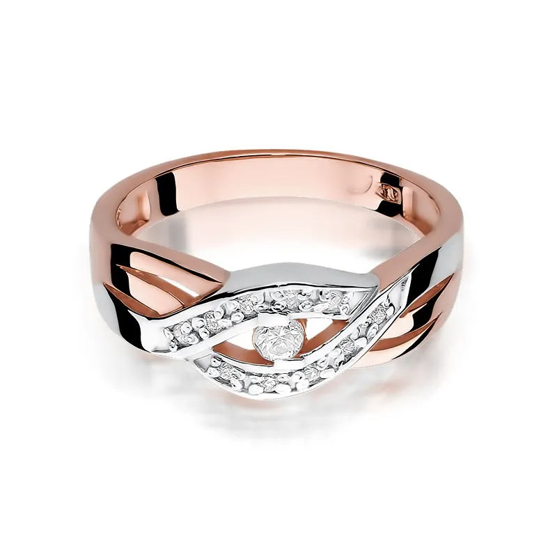 Zlatý prsteň s diamantmi 0,05 ct a 0,05 ct