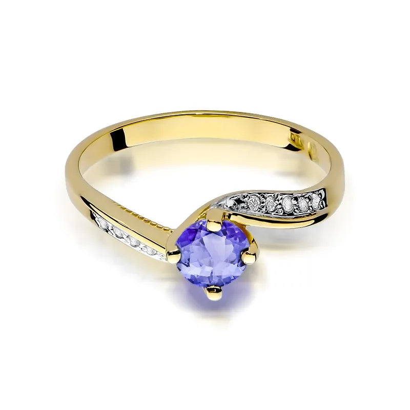Gold Ring with 0.50ct Tansanit and 0.05ct Diamonds