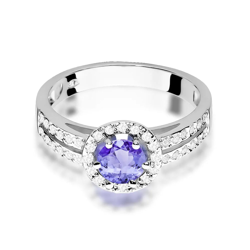 Gold Ring with 0.50ct Tansanit and 0.20ct Diamonds