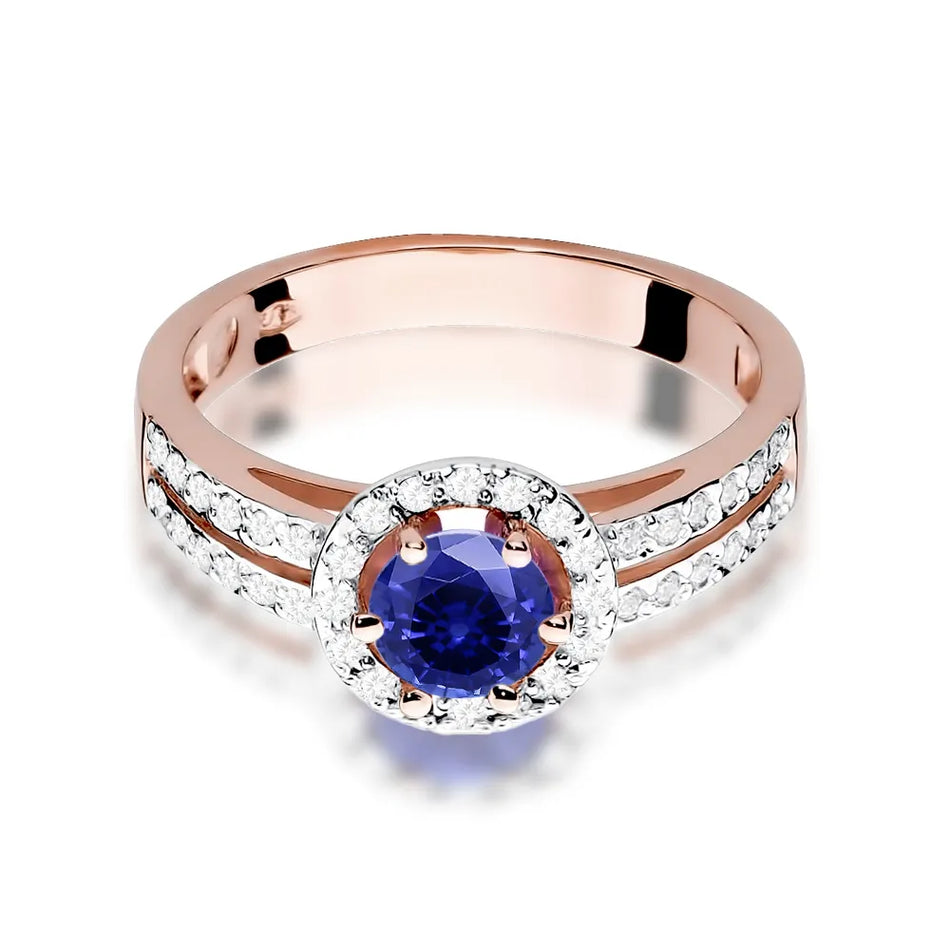 Gold Ring with 0.50ct Sapphire and 0.20ct Diamonds