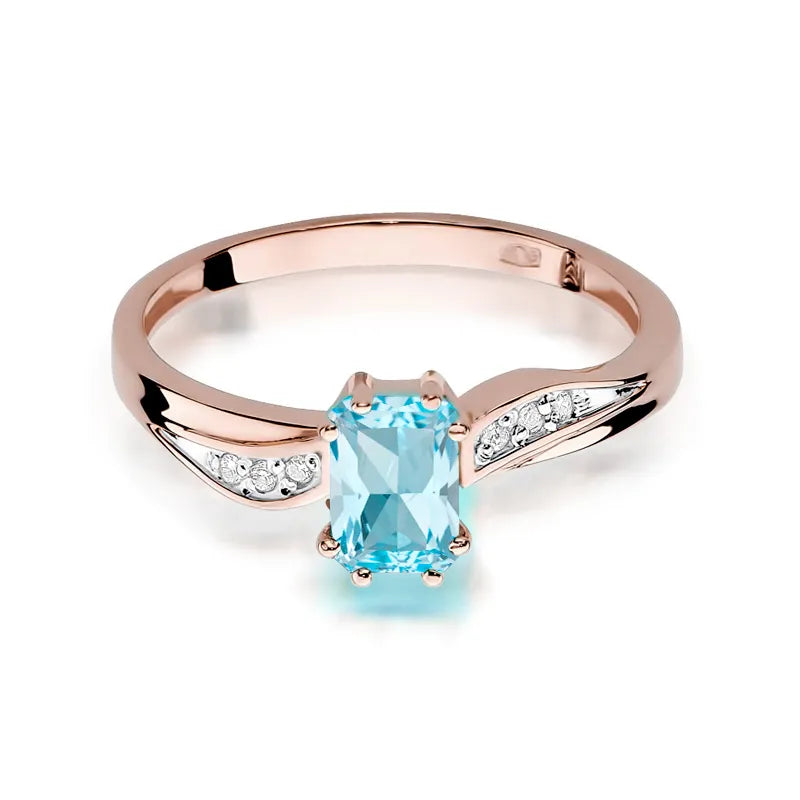 Zlatý prsteň s topásom 0,65 ct a diamantmi 0,03 ct