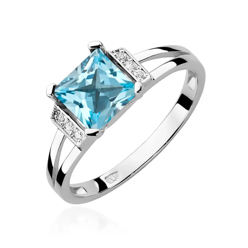 Zlatý prsteň s topásom 1,40 ct a diamantmi 0,03 ct