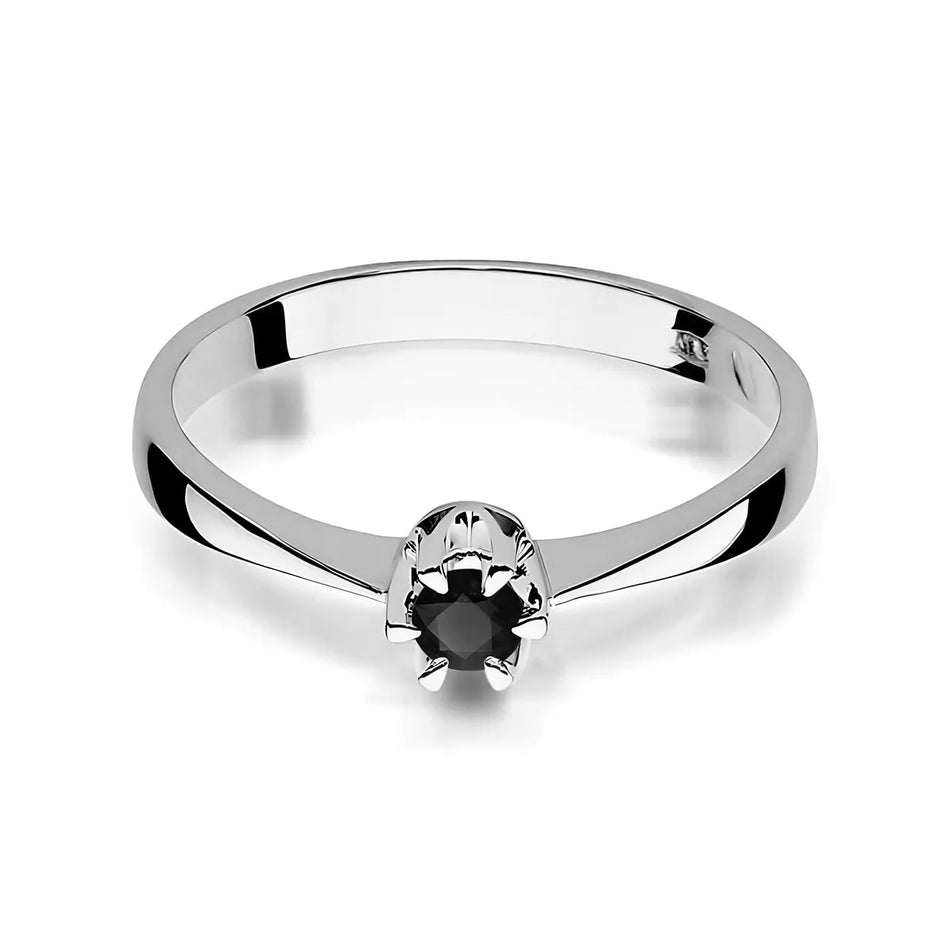 Gold Ring with 0.12ct Black diamond