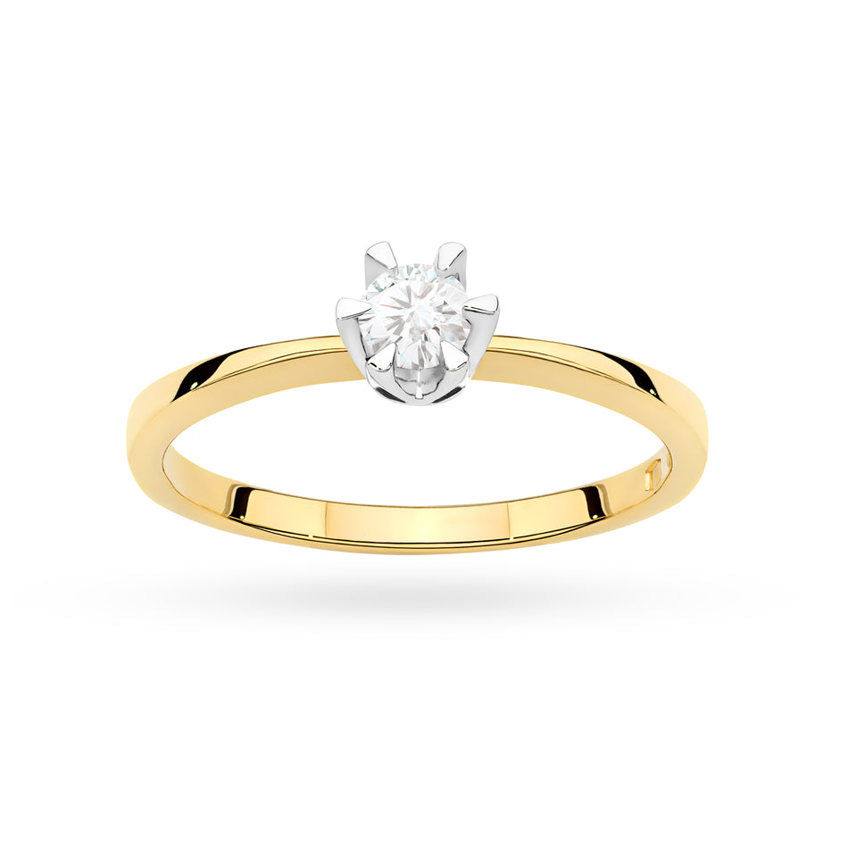 Zlatý prsteň s diamantom 0,20 ct