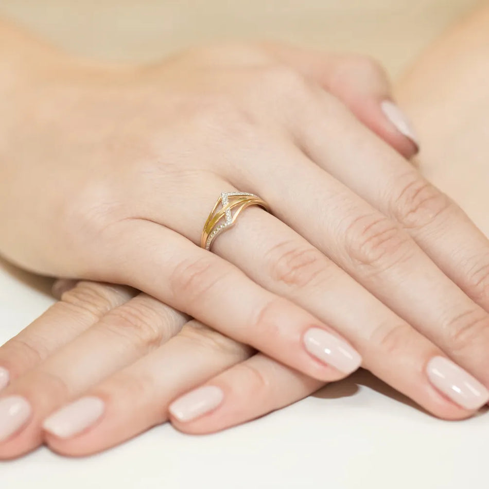 Gold Ring with 0.03ct Diamonds