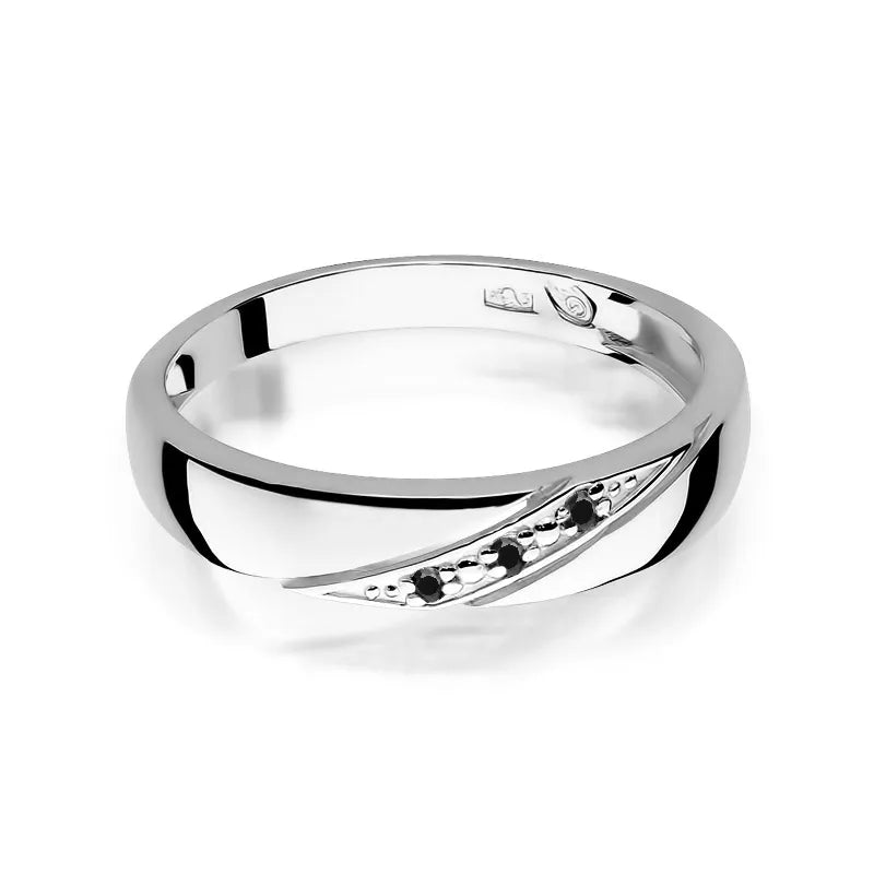 Gold Ring with 0.015ct Black Diamonds