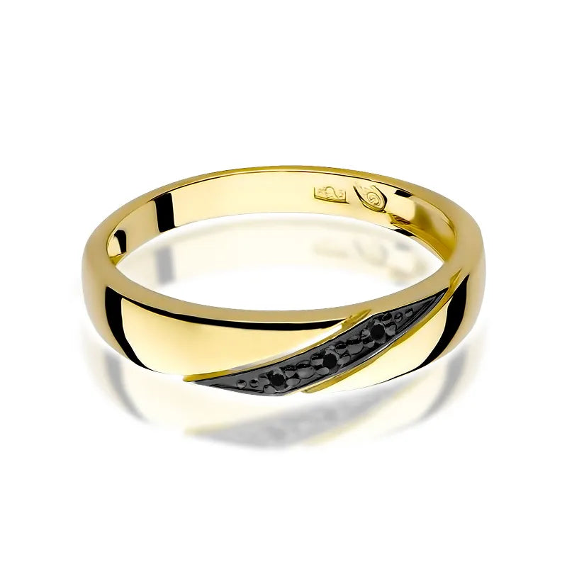 Gold Ring with 0.015ct Black Diamonds