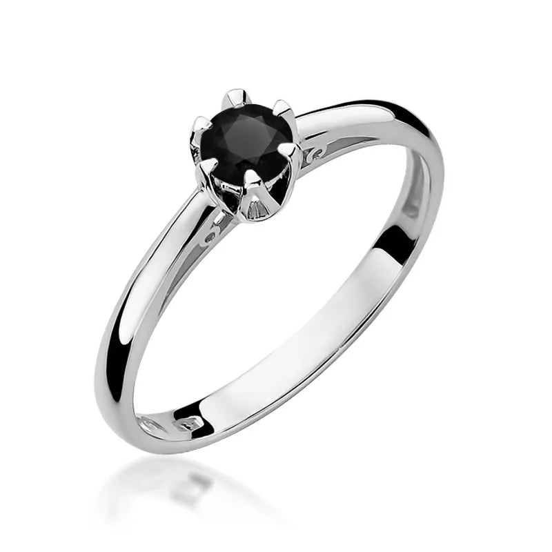 Gold Ring with 0.20ct Black diamond