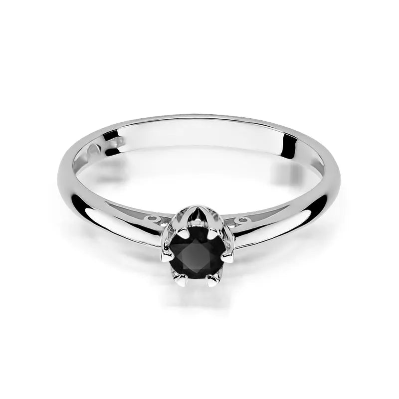 Gold Ring with 0.20ct Black diamond