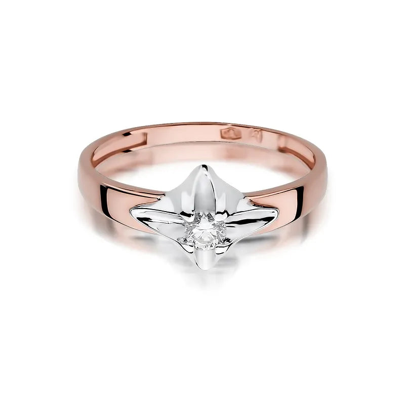 Zlatý prsteň s diamantom 0,12 ct