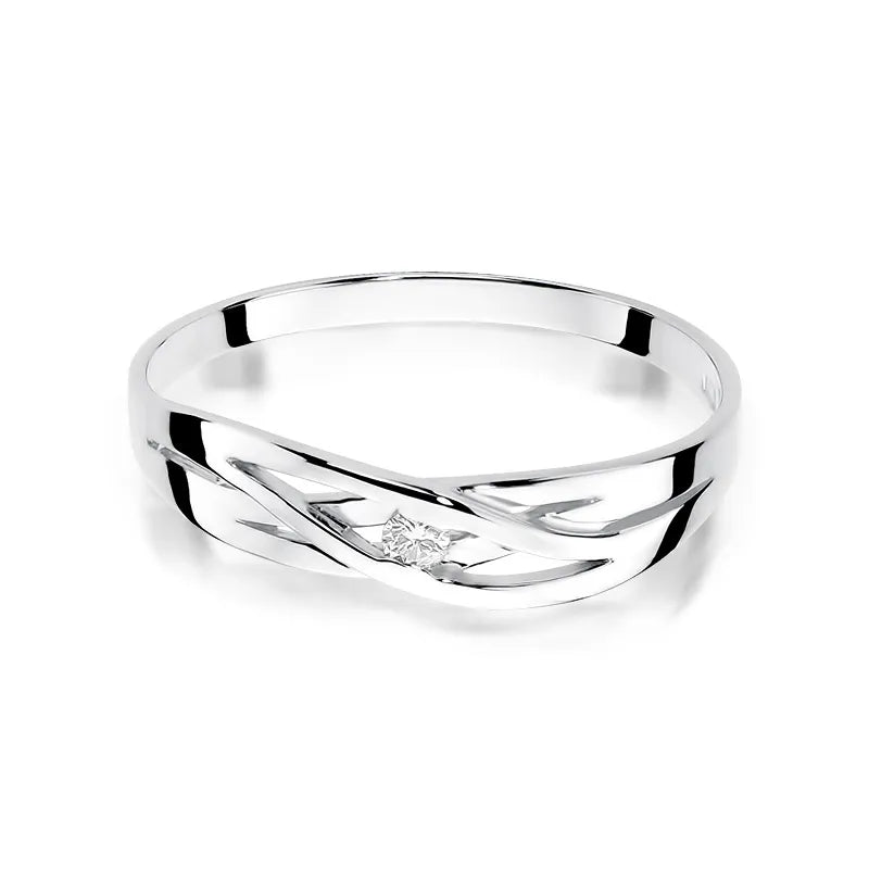 Zlatý prsteň s diamantom 0,04 ct