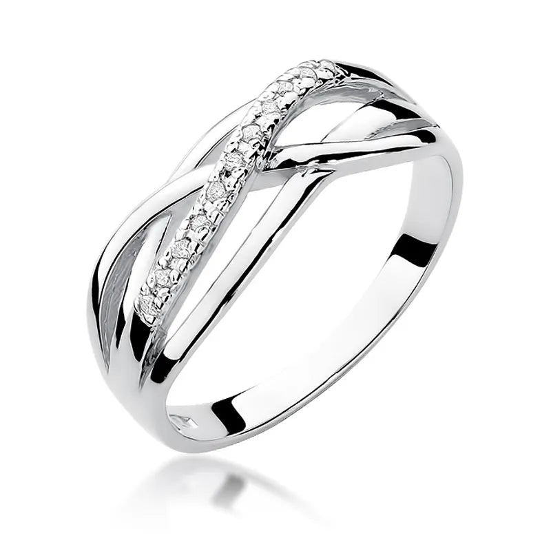 Zlatý prsteň s diamantmi 0,096 ct