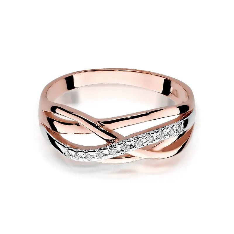 Zlatý prsteň s diamantmi 0,096 ct