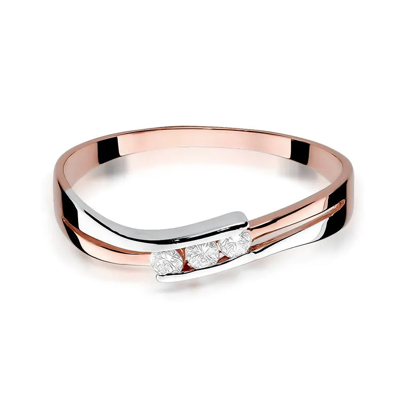 Zlatý prsteň s diamantmi 0,12 ct