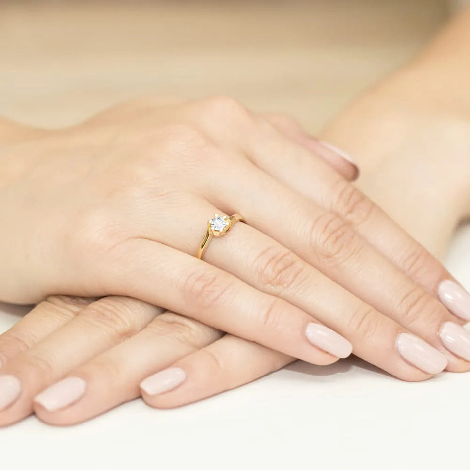 Gold Ring with 0.30ct Diamond