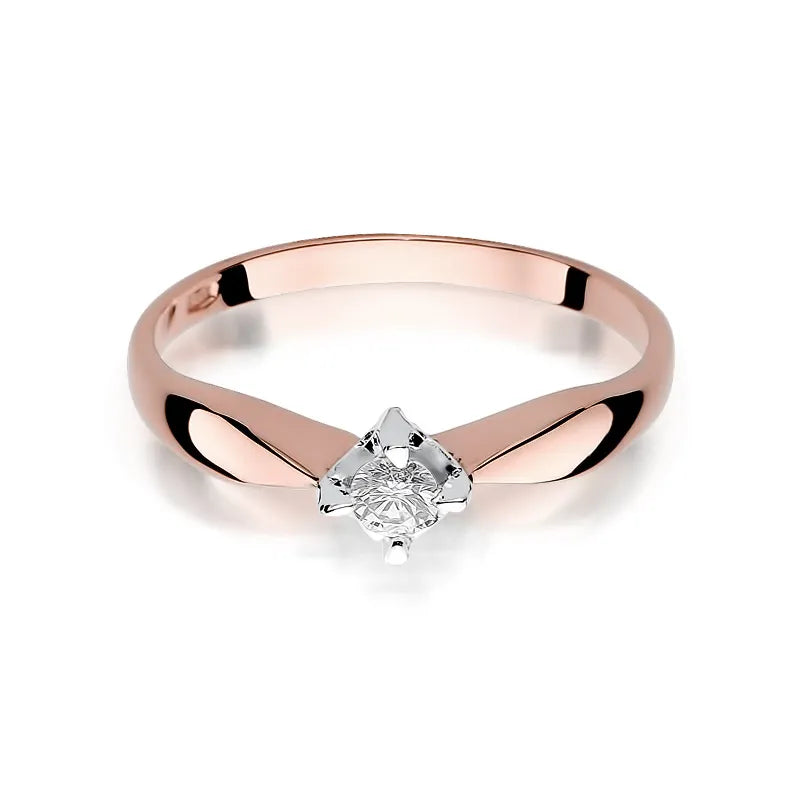 Zlatý prsteň s diamantom 0,12 ct