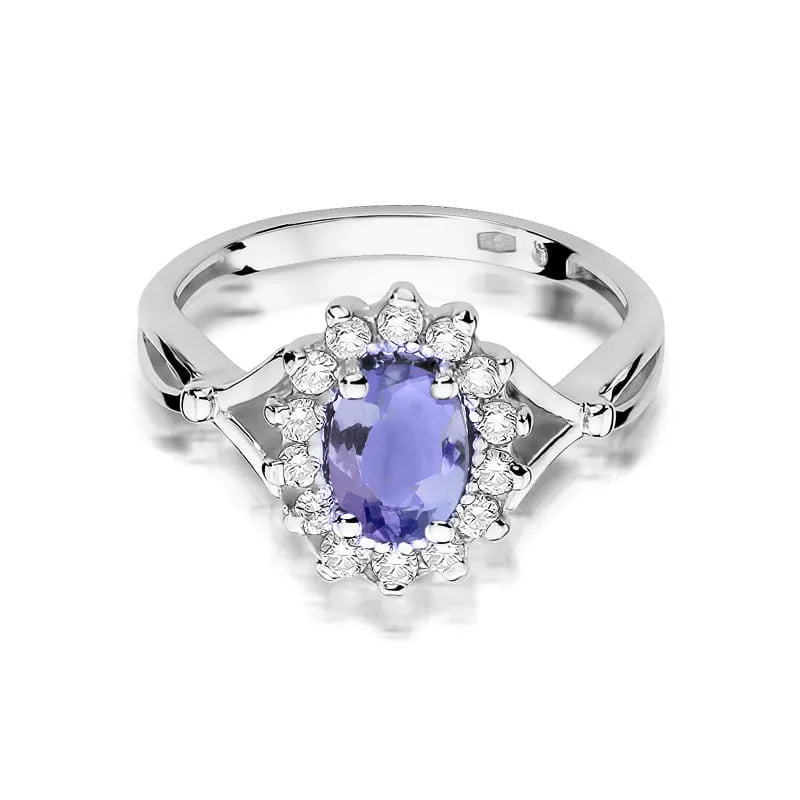 Gold Ring with 0.70ct Tansanit and 0.28ct Diamonds