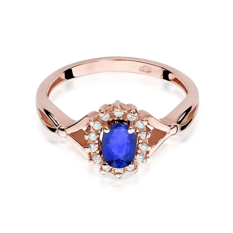 Gold Ring with 0.70ct Sapphire and 0.12ct Diamonds