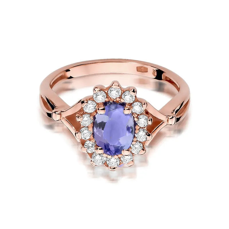 Gold Ring with 0.70ct Tansanit and 0.28ct Diamonds