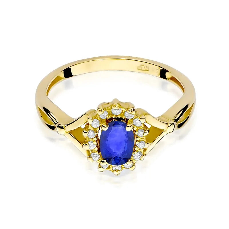 Gold Ring with 0.70ct Sapphire and 0.12ct Diamonds