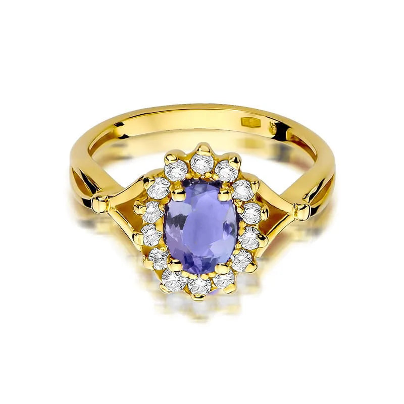 Gold Ring with 0.70ct Tansanit and 0.28ct Diamonds