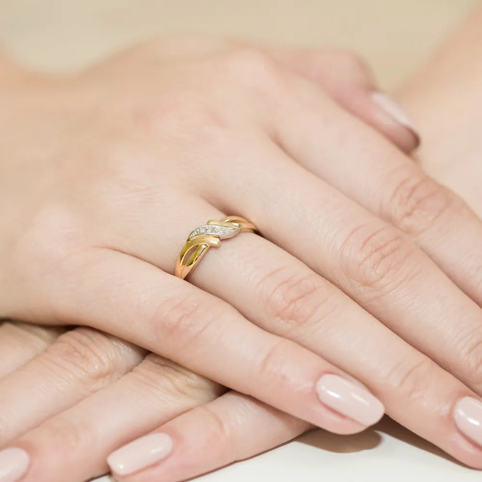 Gold Ring with 0.015ct Diamonds
