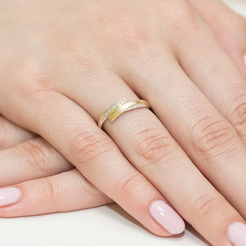 Gold Ring with 0.015ct Diamonds