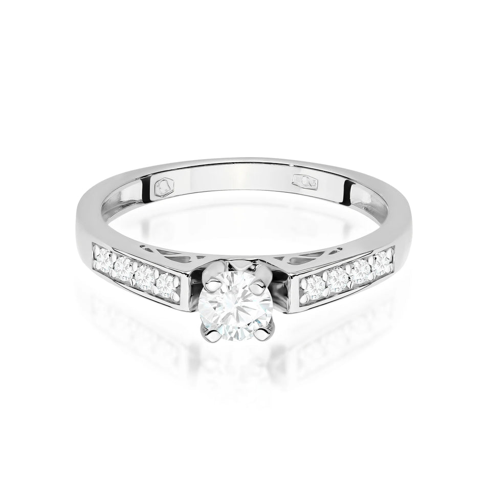 Zlatý prsteň s diamantmi 0,30 ct a 0,116 ct