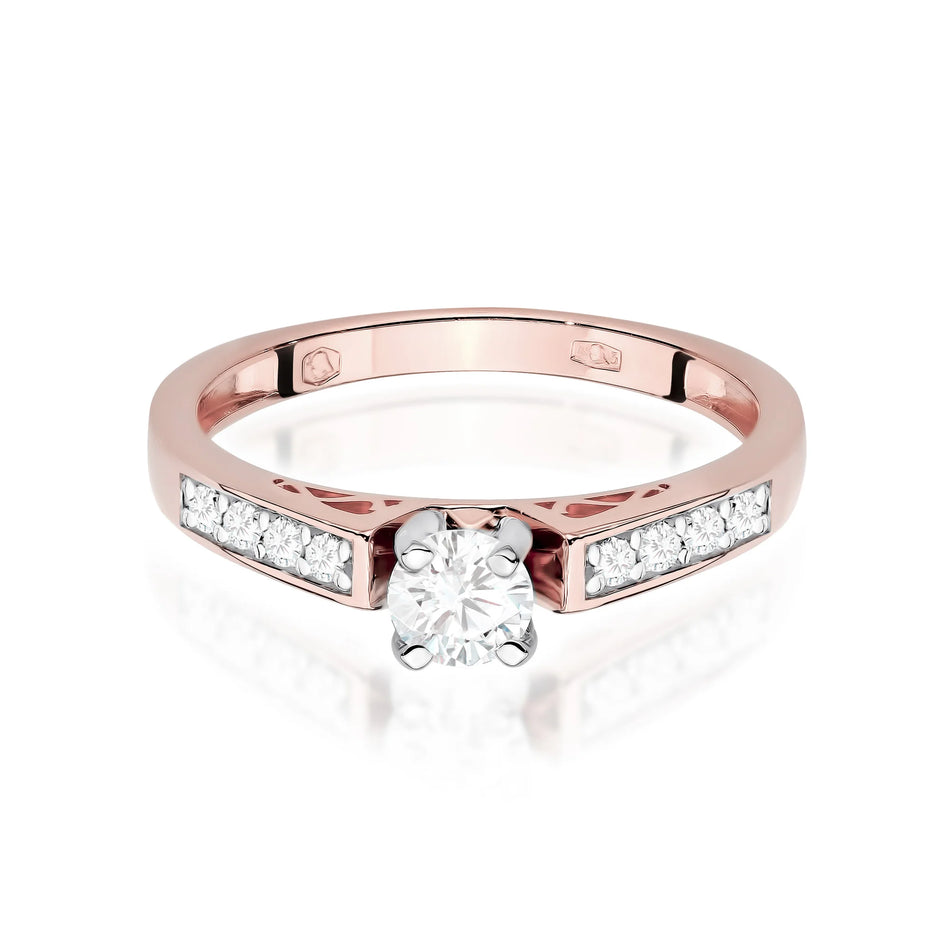 Zlatý prsteň s diamantmi 0,30 ct a 0,116 ct