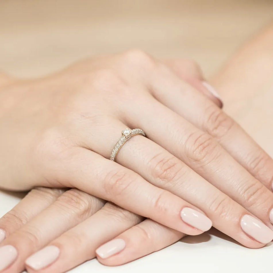 Gold Ring with 0.15ct and 0.21ct Diamonds