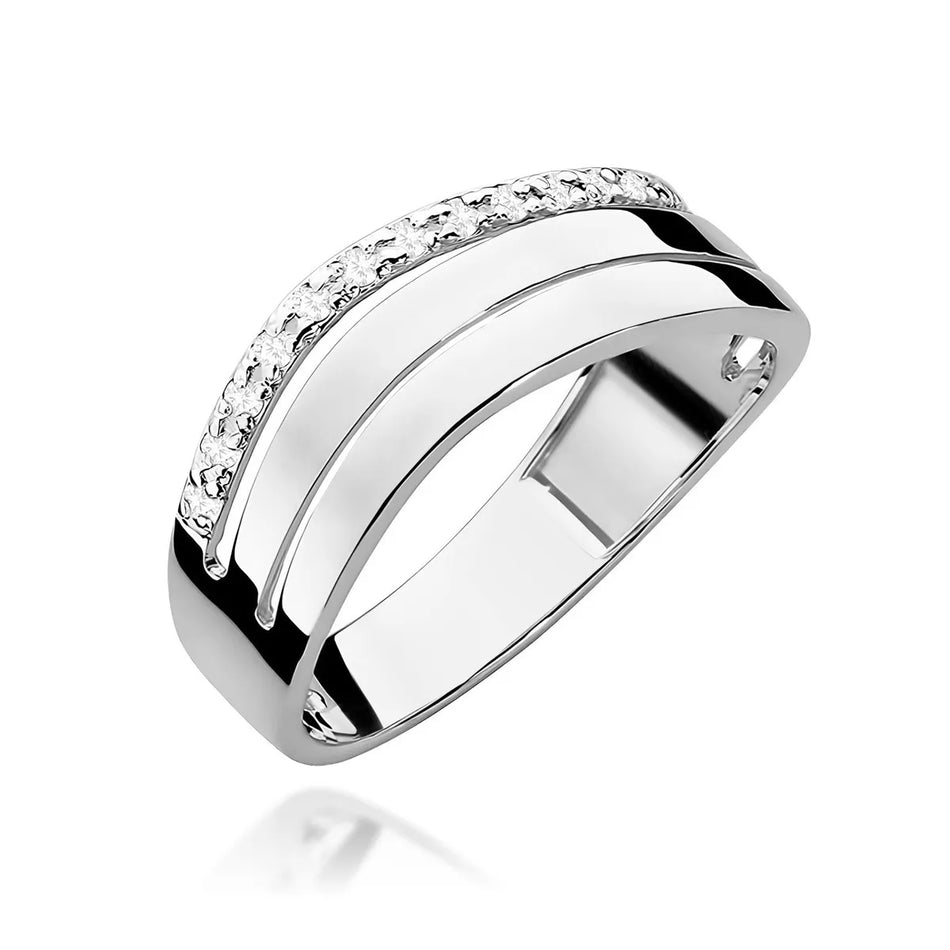 Zlatý prsteň s diamantmi 0,085 ct
