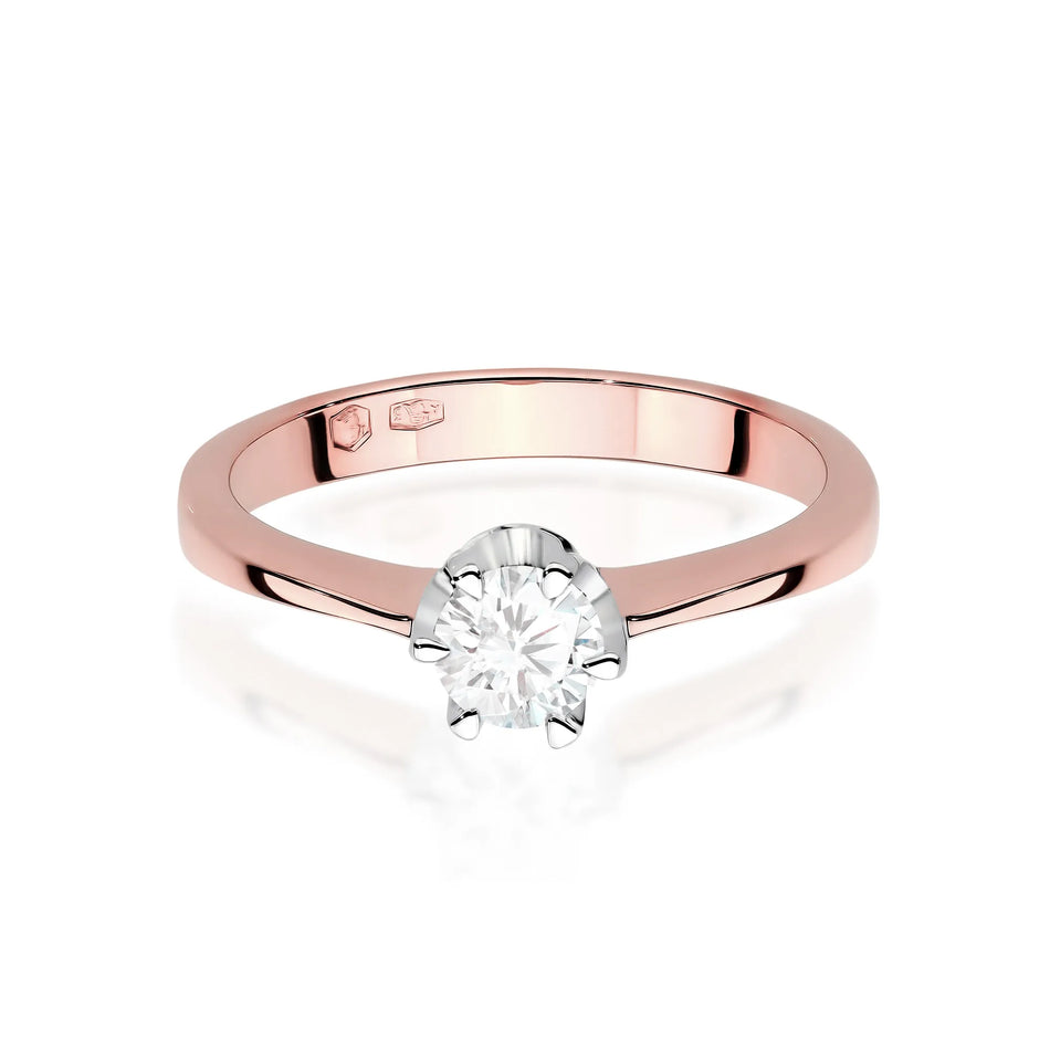 Gold Ring with 0.25ct Lab-diamond