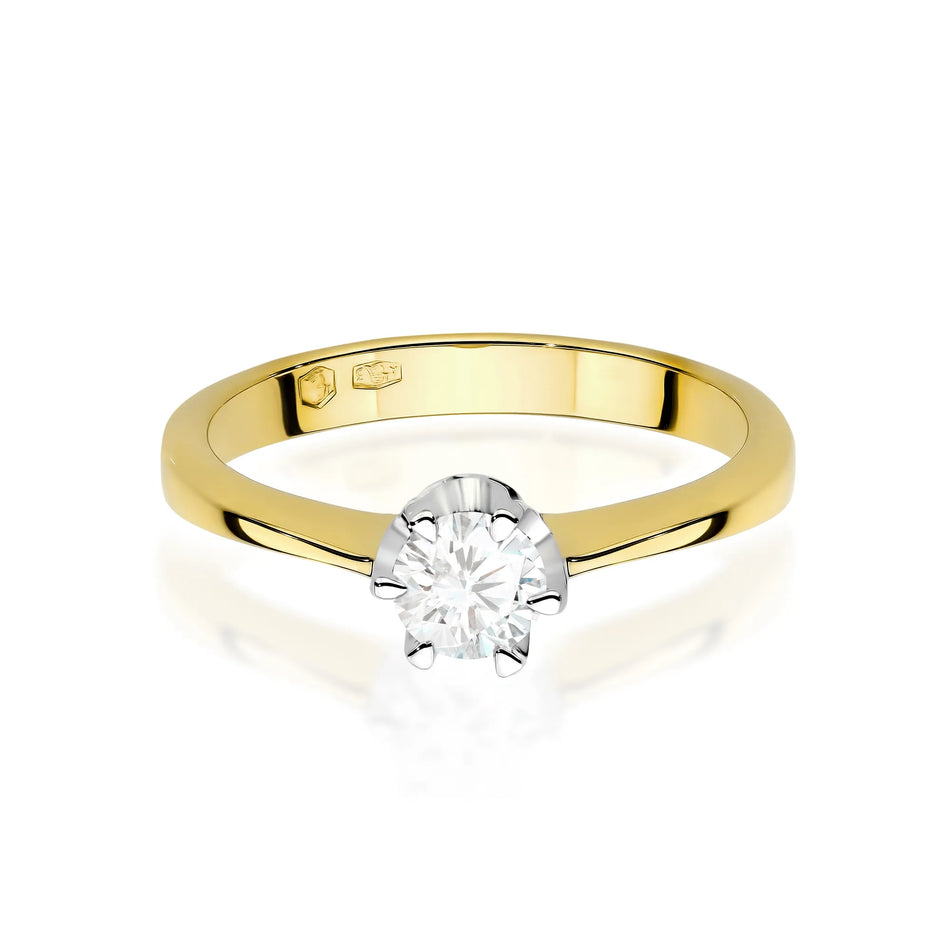 Gold Ring with 0.25ct Lab-diamond