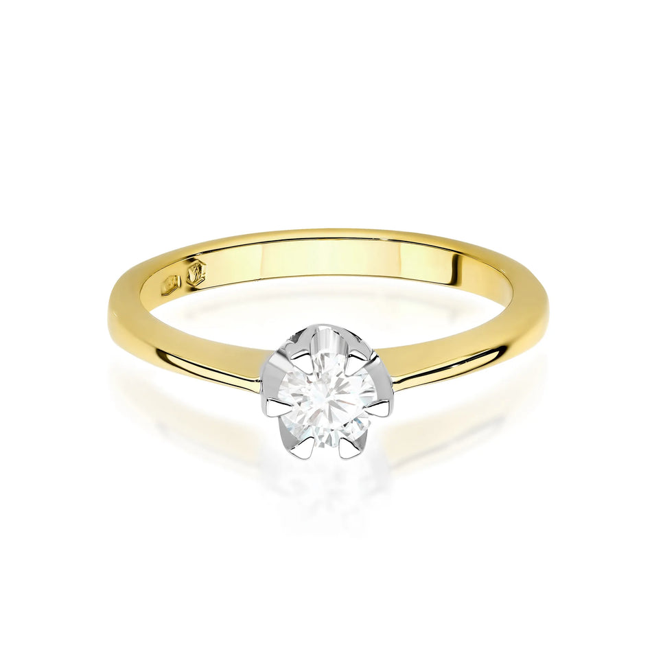 Gold Ring with 0.40ct Lab-diamond
